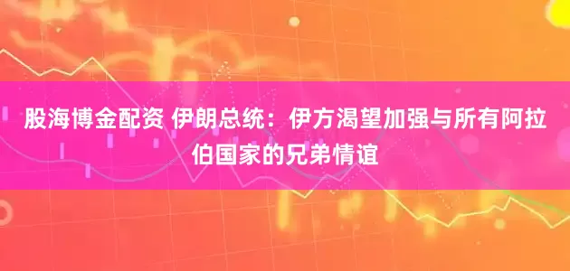 股海博金配资 伊朗总统：伊方渴望加强与所有阿拉伯国家的兄弟情谊